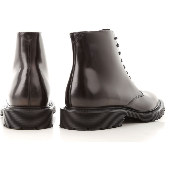 Giày Saint Laurent Army Smooth Leather Laced Boot Black 6323641Y0001000 - Ảnh 3
