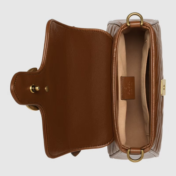 Túi Gucci GG Marmont Mini Top Handle Brown Leather ‎583571-0OLFT-2535 - Ảnh 2