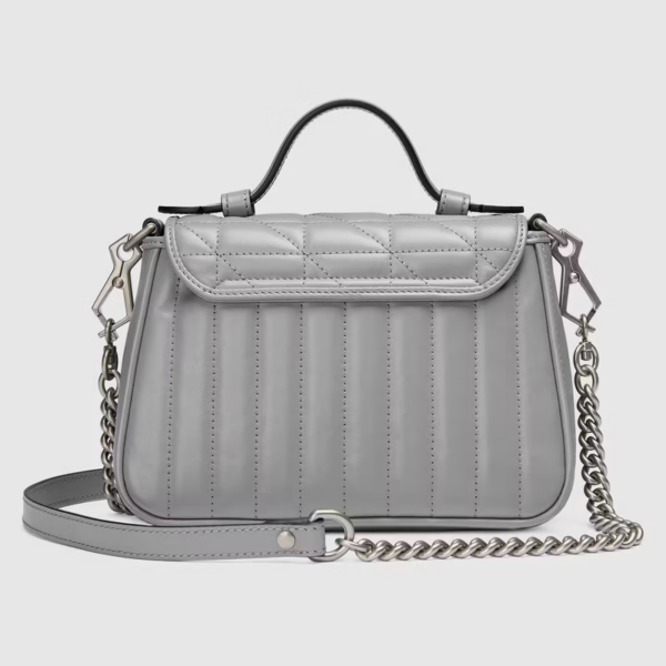 Túi Gucci GG Marmont Mini Top Handle Dark Grey Leather 583571-UM8AN-1711 - Ảnh 3