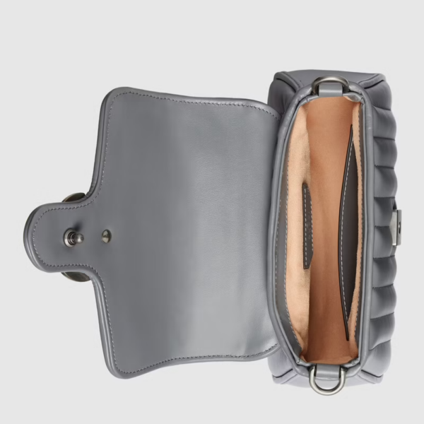 Túi Gucci GG Marmont Mini Top Handle Dark Grey Leather 583571-UM8AN-1711 - Ảnh 2