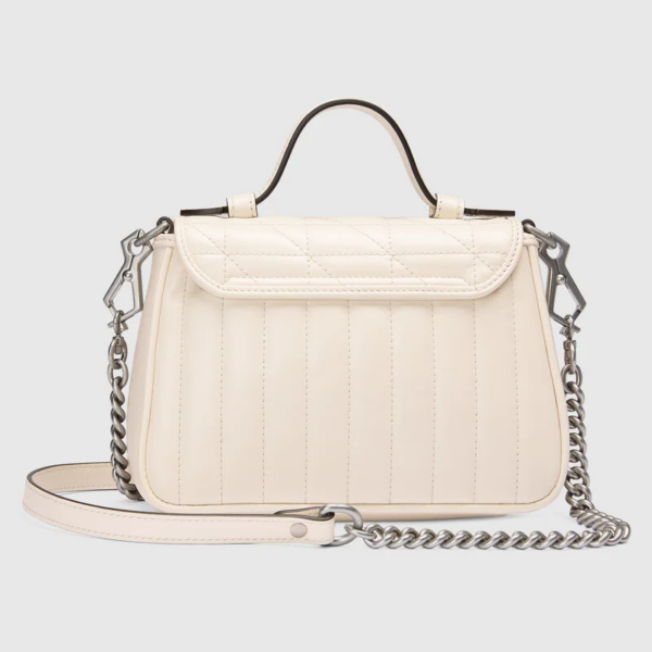 Túi Gucci GG Marmont Mini Top Handle White Leather ‎583571-UM8AN-9022 - Ảnh 3