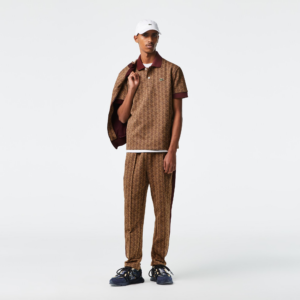 Ao Lacoste Classic Fit Print Contrast Collar 'Brown' DH0073-MKJ
