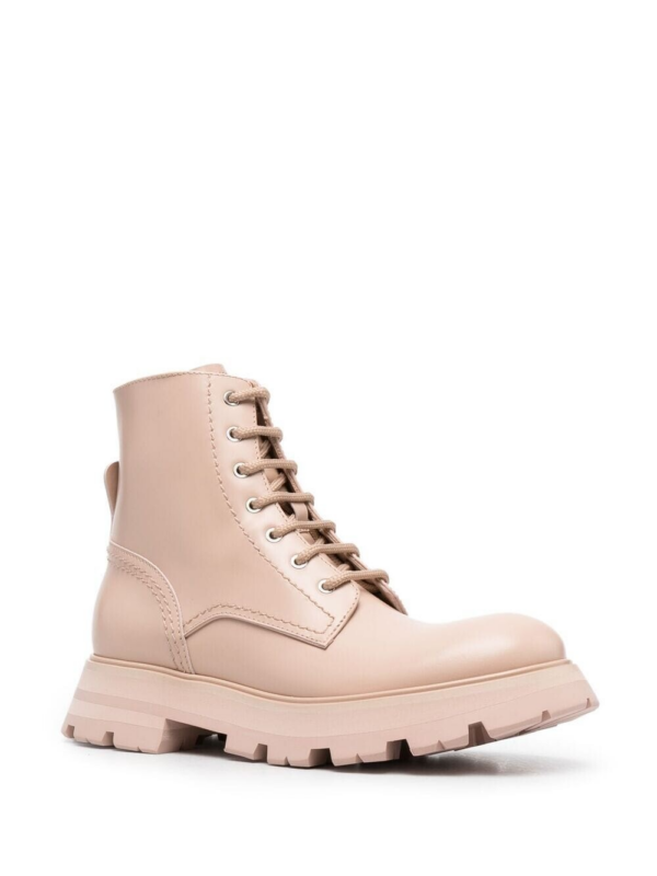 Giày Alexander McQueen Wmns Beige Leather Ankle Boots 657569-WHZ80-6832 - Ảnh 2