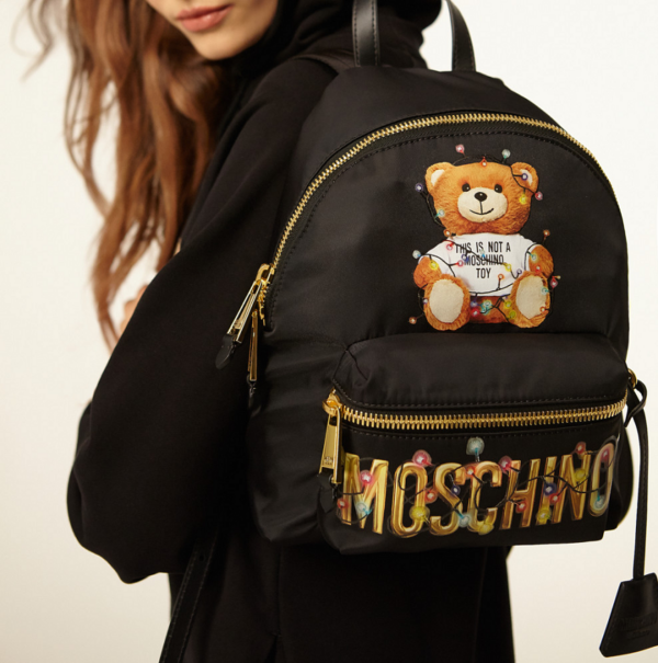 Balo Moschino Christmas Teddy Logo Print 'Black' A-7699-8260-155 - Ảnh 5