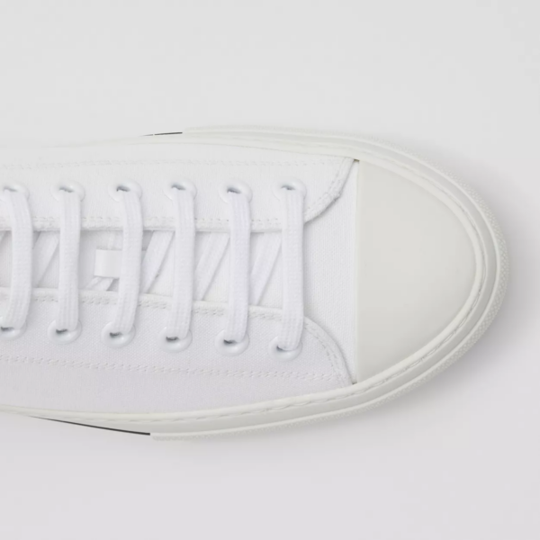 Giày Burberry Logo Detail Cotton 'Neutral White' 80523401 - Ảnh 5