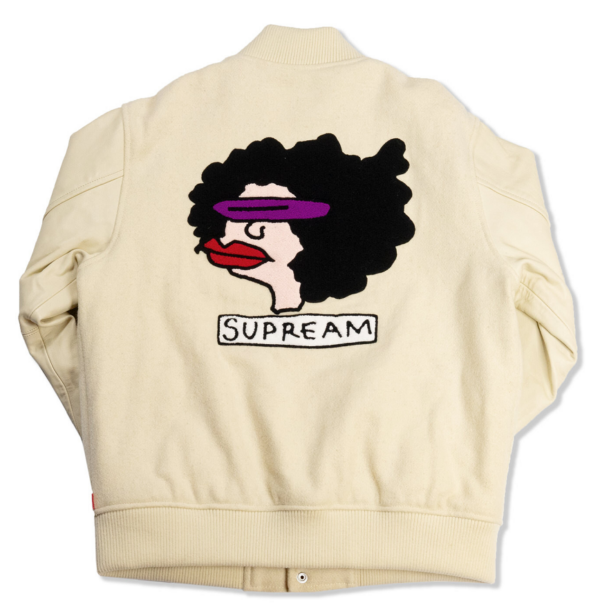 Áo Supreme Gonz Ramm Varsity Jacket Offwhite - Ảnh 2