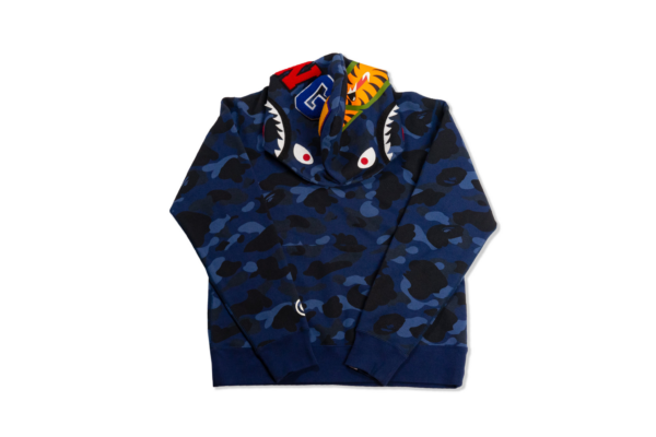 Áo Bape Shark Blue Camo Wide Pullover BAPE159 - Ảnh 3