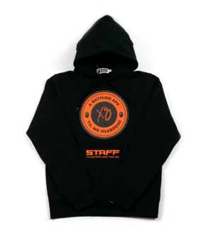 Áo Bape x XO Asia Staff Busy Works Pullover Hoodie Black Orange BA-XASBWPHBKOR