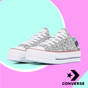 Alternative view of Giày Converse Chiara Ferragni 'Silver Red' 563833C