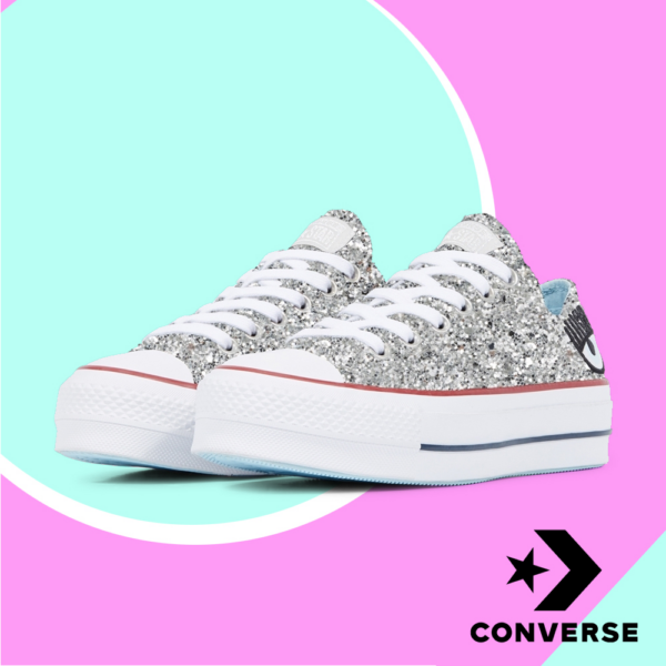 Giày Converse Chiara Ferragni 'Silver Red' 563833C - Ảnh 2