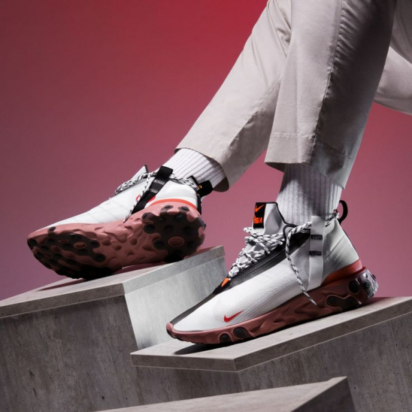 Giày Nike React Runner Mid White Light Crimson AT3143-100 - Ảnh 2