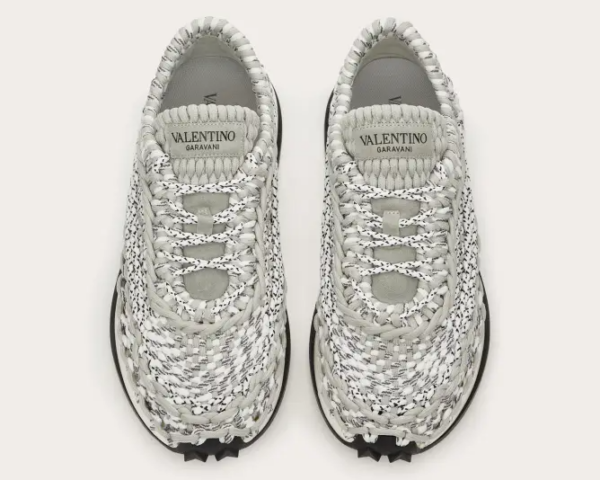 Giày Valentino Crochet Sneakers 'Grey' VY0S0E41ZXB-GD0 - Ảnh 4