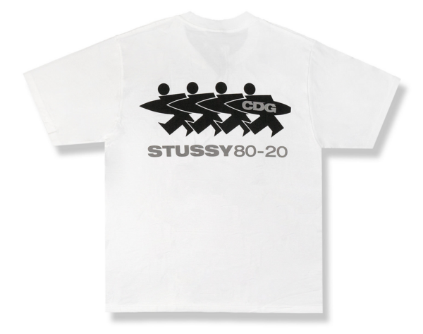 Áo Stussy x CDG Surfman Tee White - Ảnh 2