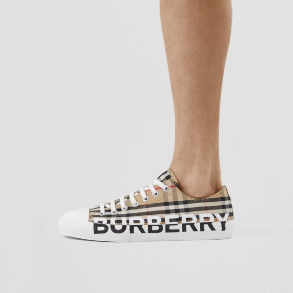 Giày Burberry Logo Print Vintage Check Beige - Ảnh 2