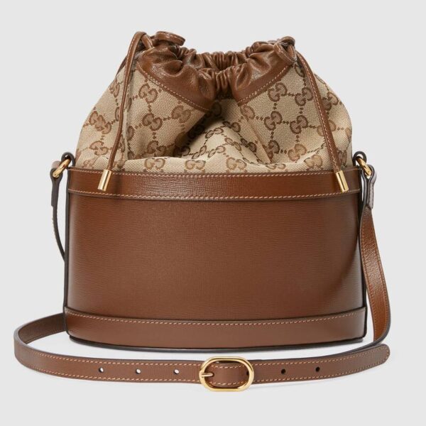 Túi Gucci Brown Gucci Horsebit 1955 Bucket Bag 602118 1DBUG 2363 - Ảnh 2