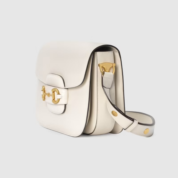Túi Gucci Horsebit 1955 Shoulder White Leather ‎602204-1DB0G-9022 - Ảnh 4