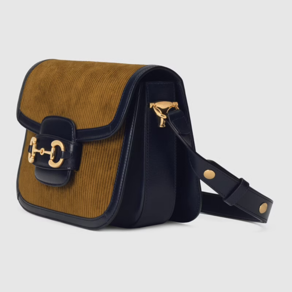 Túi Gucci Horsebit 1955 Small Brown Corduroy 602204-2S8AG-2860 - Ảnh 4