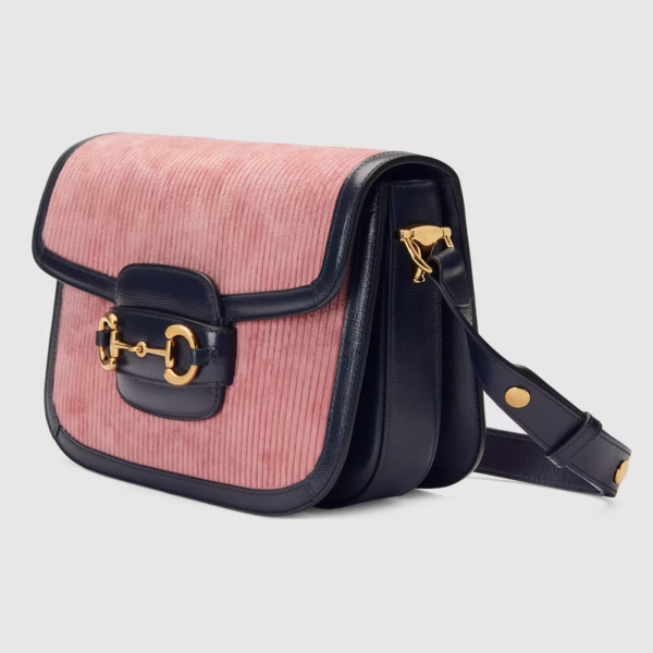 Túi Gucci Horsebit 1955 Small Pink Corduroy ‎602204-2S8AG-6781 - Ảnh 5