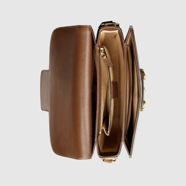 Túi Gucci Horsebit 1955 Shoulder GG Supreme Brown ‎602204-92TCG-8563 - Ảnh 3