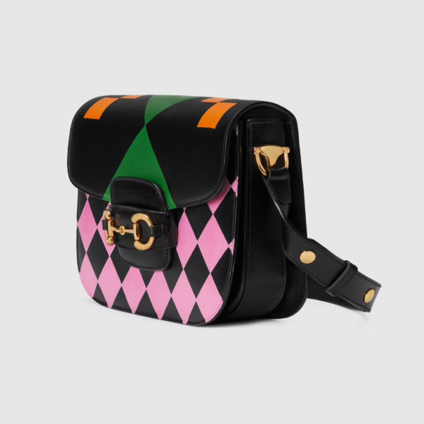 Túi Gucci Horsebit 1955 Shoulder Black Leather 602204-UQKAG-1058 - Ảnh 6