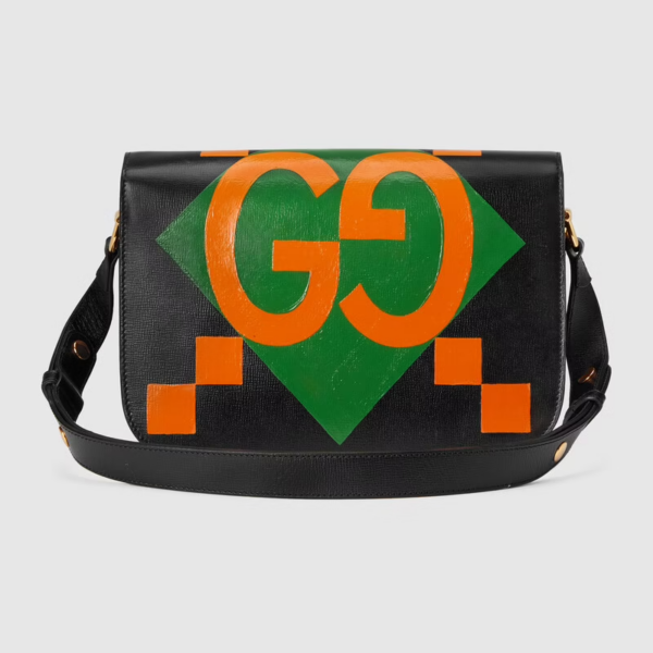 Túi Gucci Horsebit 1955 Shoulder Black Leather 602204-UQKAG-1058 - Ảnh 5