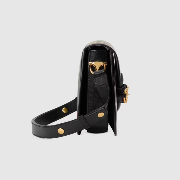 Túi Gucci Horsebit 1955 Shoulder Black Leather 602204-UQKAG-1058 - Ảnh 4