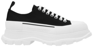 Giày Alexander McQueen Tread Slick Lace Up 'Black White' 604257-W4MV2-1070