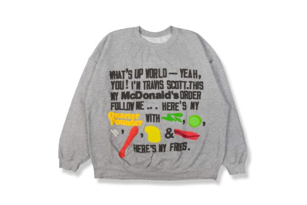 Áo Travis Scott x CPFM 4 CJ Script Crewneck Sweatshirt Grey TS-XC4CSCGY - Ảnh 2