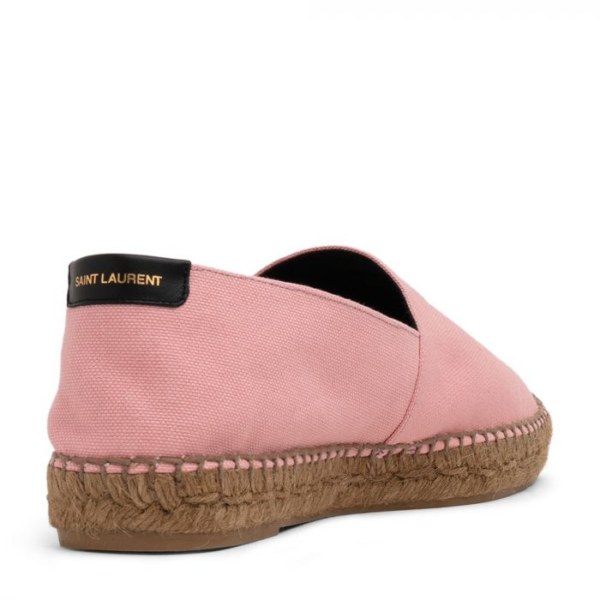 Giày Saint Laurent Embroidered Espadrilles In Canvas Pink 60595112N815564 - Ảnh 3