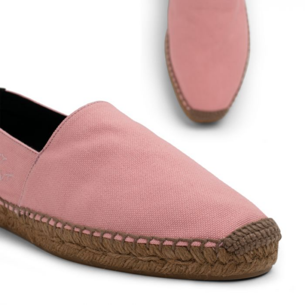 Giày Saint Laurent Embroidered Espadrilles In Canvas Pink 60595112N815564 - Ảnh 4