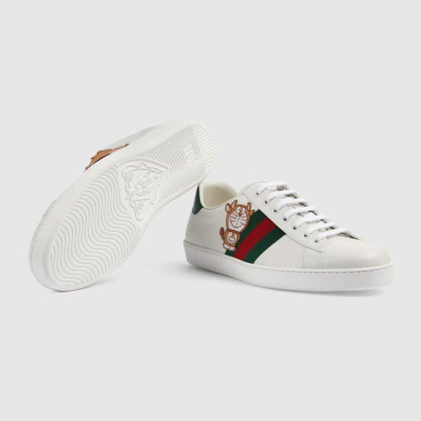 Giày Doraemon x Gucci Ace 'Ivory Devil Patch' 655060-0FIU0-9091 - Ảnh 5