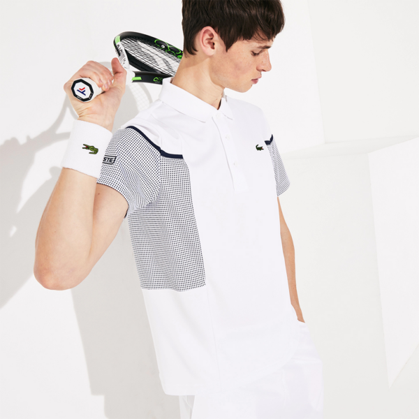 Áo Lacoste Polo SPORT Mesh Panel Tennis White DH4754-51-RHG - Ảnh 3