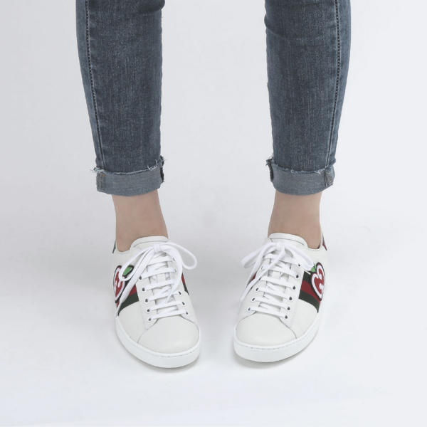 Giày Gucci Wmns Ace Low 'GG Apple Patch White' 611377 DOPE0 9064 - Ảnh 3