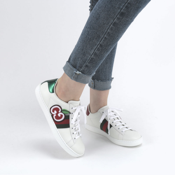 Giày Gucci Wmns Ace Low 'GG Apple Patch White' 611377 DOPE0 9064 - Ảnh 2