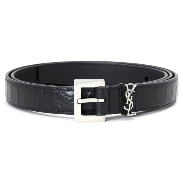 Thắt lưng Saint Laurent Monogram Crocodile 612616-DZE0E-1000 - Ảnh 2