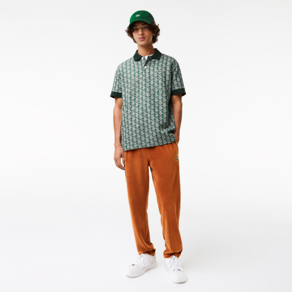 Ao Lacoste Classic Fit Print Contrast Collar 'Green' DH0073-7M4