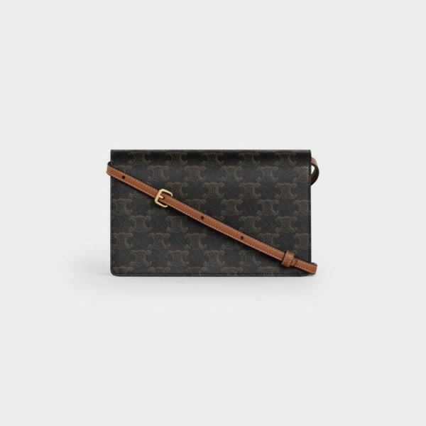 Túi Celine Wallet On Strap In Triomphe 'Black' 10D852CG9-04LU - Ảnh 2