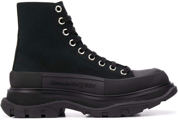 Giày Alexander McQueen Wmns Fashion Black Fabric Hi Top 611706-W4L32-1000
