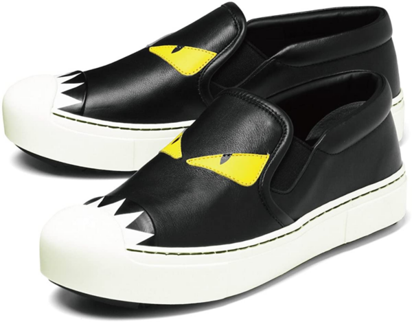 Giày Fendi Women's Black Leather Slip On Sneakers 8E5110 4RU F0700 - Ảnh 3