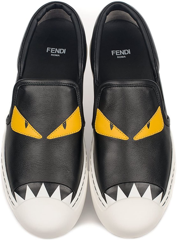 Giày Fendi Women's Black Leather Slip On Sneakers 8E5110 4RU F0700 - Ảnh 5