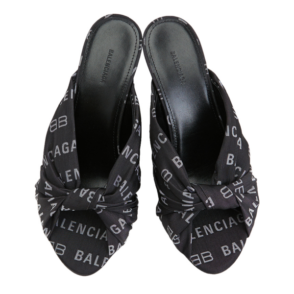 Giày Balenciaga Drapy Sandals Black 623334 W2BX0 1090 - Ảnh 2