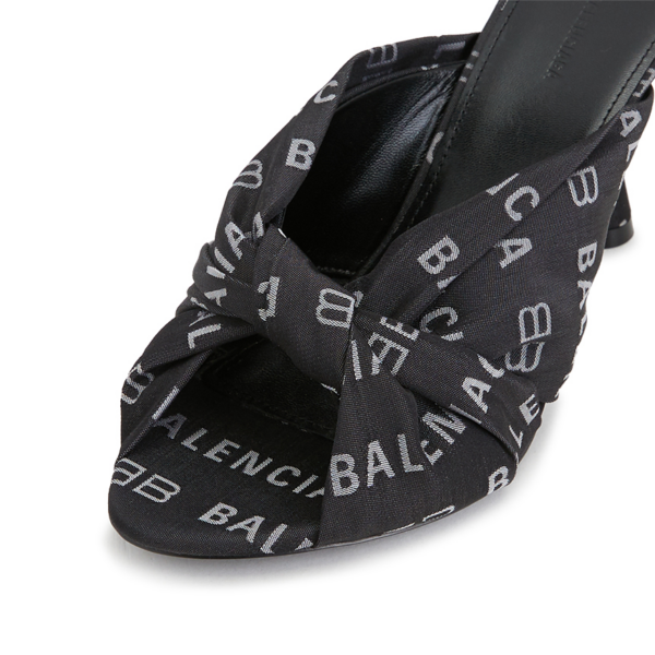 Giày Balenciaga Drapy Sandals Black 623334 W2BX0 1090 - Ảnh 6