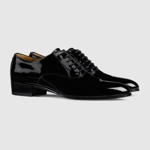 Giày Gucci Men's Lace-up Shoe with Double G 624663-BNC00-1000 - Ảnh 4