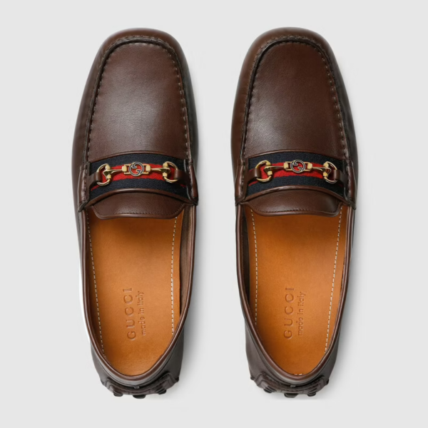 Giay Gucci Men's Driver With Web 'Brown' 624698-1XH10-2160