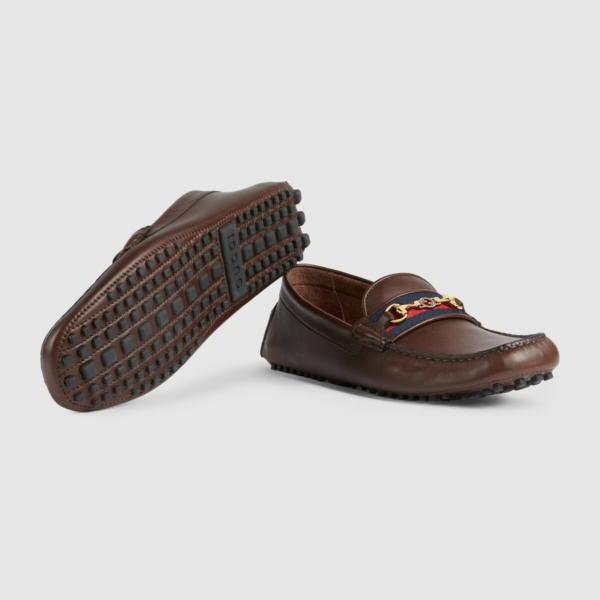 Giay Gucci Men's Driver With Web 'Brown' 624698-1XH10-2160