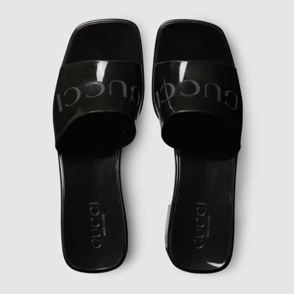 Dép Gucci Womens Rubber Slide Sandal 'Black Rubber' 624730-J8700-1000 - Ảnh 6