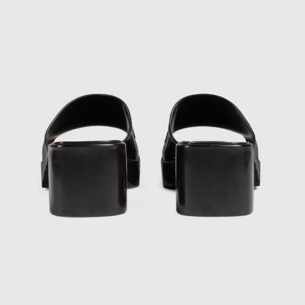 Dép Gucci Womens Rubber Slide Sandal 'Black Rubber' 624730-J8700-1000 - Ảnh 5
