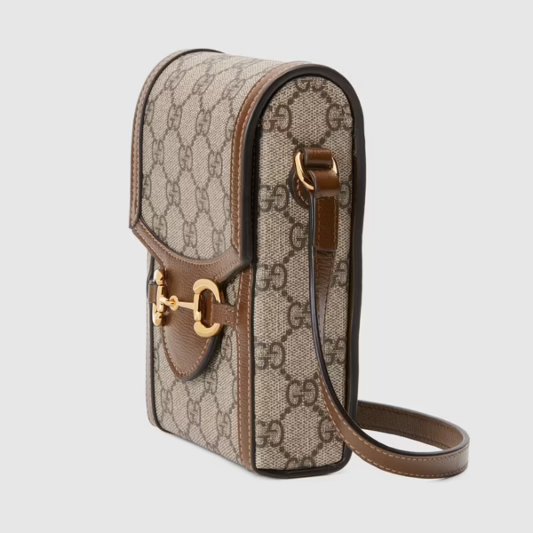 Túi Gucci Horsebit 1955 Mini Beige And Brown Leather ‎625615-92TCG-8563 - Ảnh 4