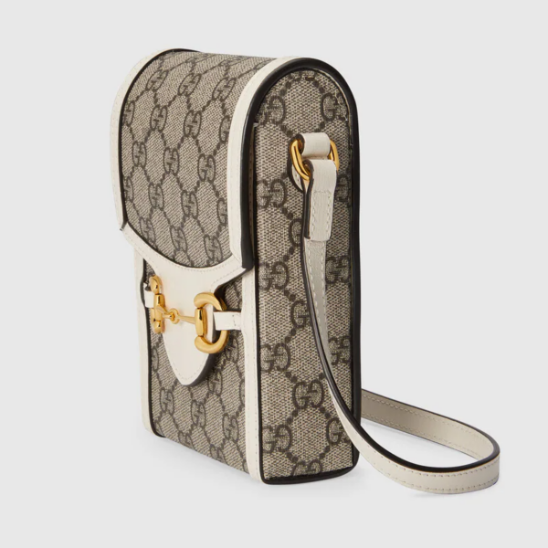 Túi Gucci Horsebit 1955 Mini Beige And White Leather 625615-92TCG-9761 - Ảnh 5