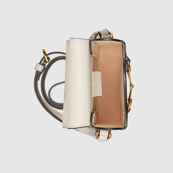 Túi Gucci Horsebit 1955 Mini Beige And White Leather 625615-92TCG-9761 - Ảnh 3